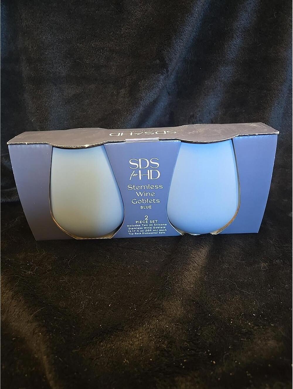 SDS for HD Stemless Wine Goblets Blue (2 Piece Set) (Silicone) (12.17 Oz Each)